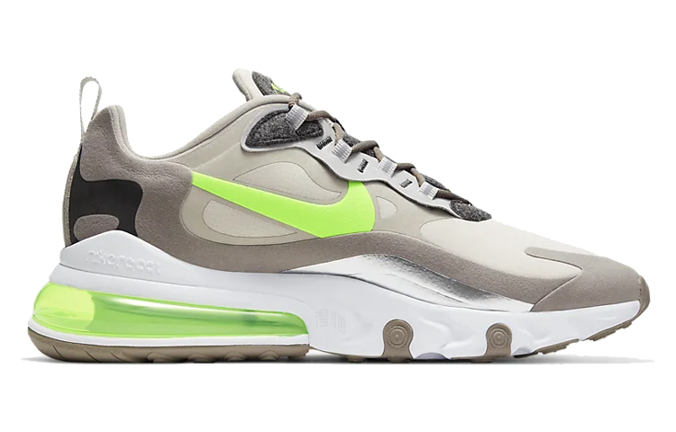 Кроссовки Nike Air Max 270 React Bauhaus (каркисный) — 白色/金属银/电子绿 — фото 2