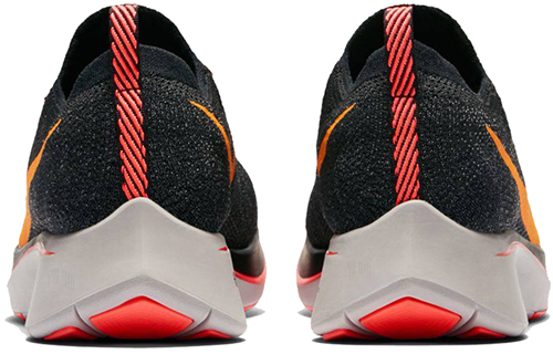 Женские кроссовки Nike Zoom Fly 1 Flyknit (черно-оранжевые) — фото 4