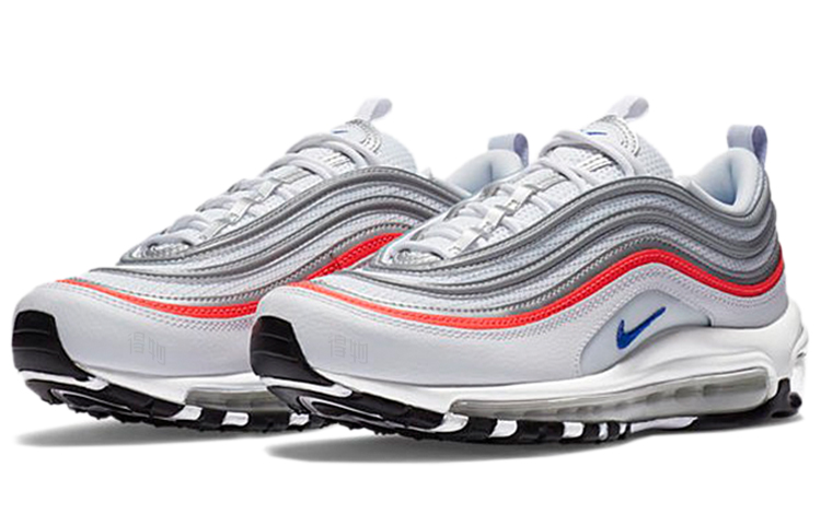 Женские кроссовки Nike Air Max 97 Essential (серо-сине-красные) — Серыйсинийкрасный — фото 3