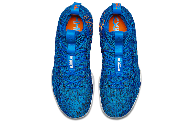 Мужские кроссовки Nike Lebron 15 EP Hardwood Classics OG (сине-белые) — фото 4
