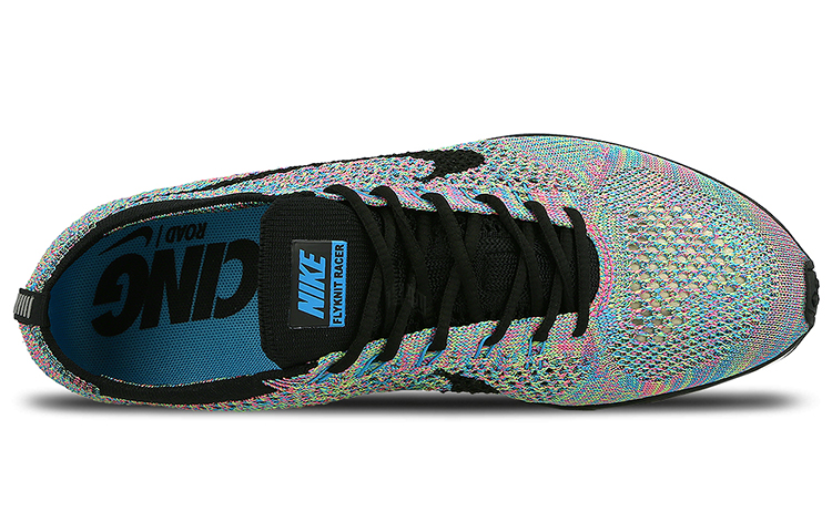 Кроссовки Nike Multi-Color 2.0 Flyknit Racer 2015/2017 (сине-розово-черные) — фото 4