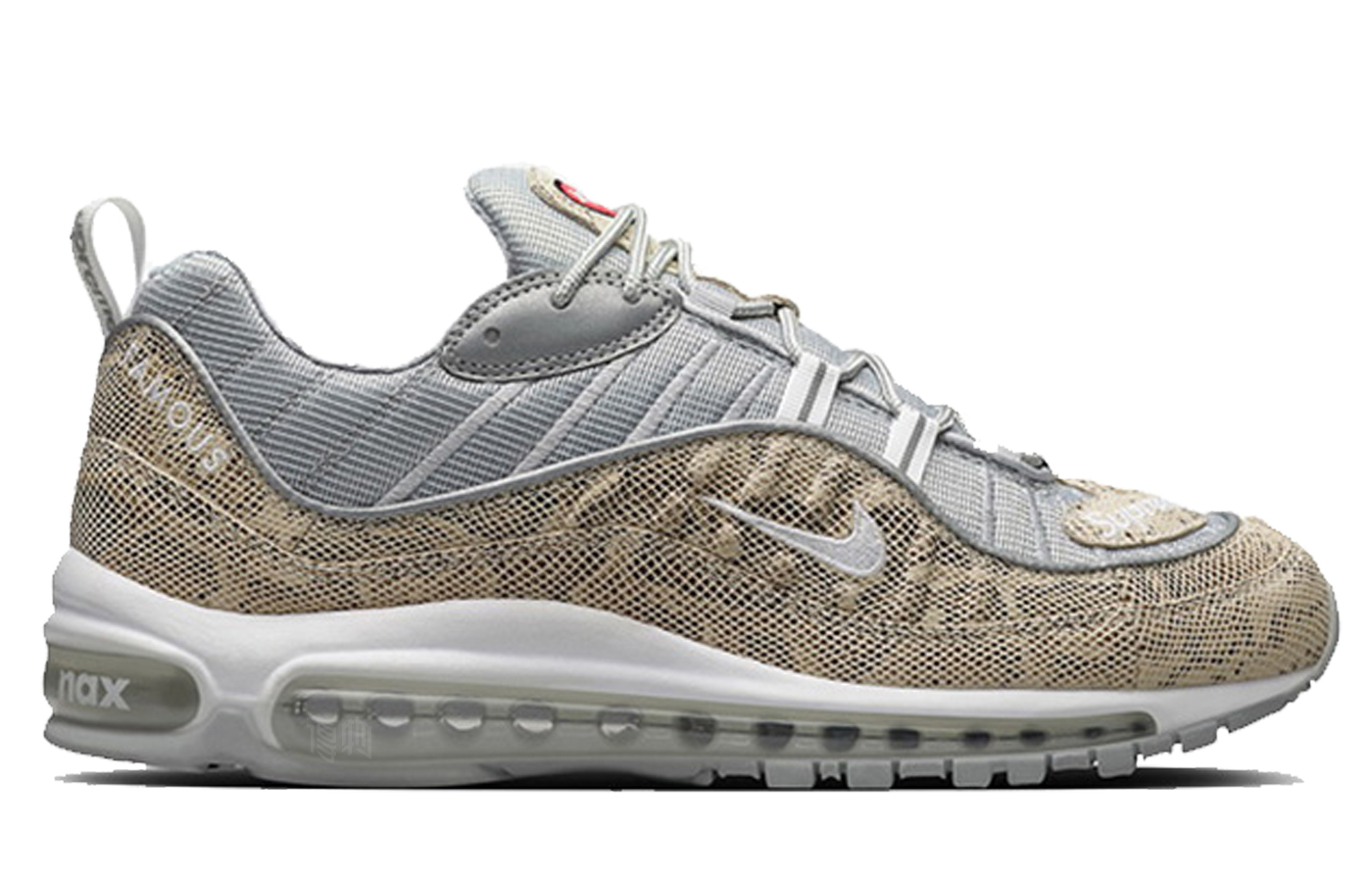 Мужские кроссовки Nike Air Max 98 ларафон /// (серебристо-белые с красным) — 帆色/金属银/红/白 — фото 2