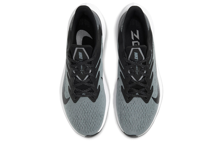 Мужские кроссовки Nike Zoom Winflo 7 (черно-серые) — Чёрныйсерый — фото 4