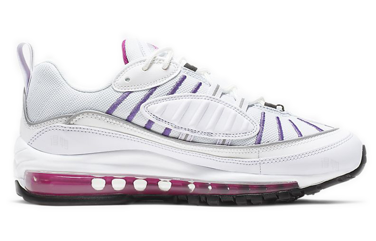 Женские кроссовки Nike Air Max 98 (бело-фиолетовые) — фото 2