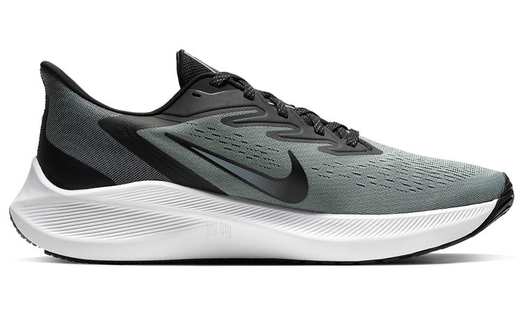 Мужские кроссовки Nike Zoom Winflo 7 (черно-серые) — Чёрныйсерый — фото 2