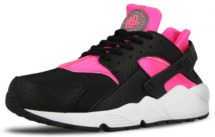 Женские кроссовки Nike Huarache Run (черно-розовые) — фото 3