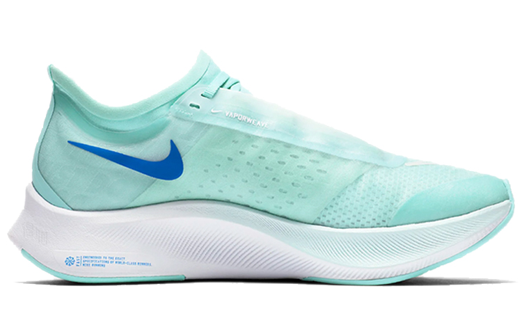 Женские кроссовки Nike Zoom Fly 3 (светло-зеленые) — 浅青色/赛车蓝/白色 — фото 2