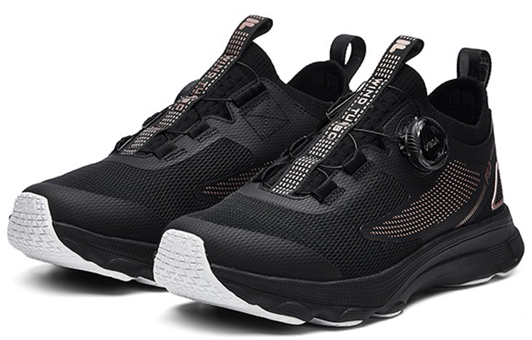 Женские кроссовки Fila Athletics (черно-золотые) — фото 2