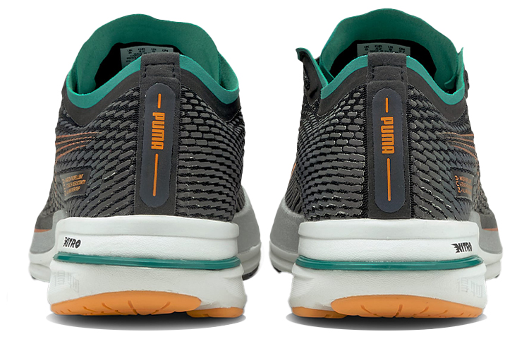 Мужские кроссовки PUMA Deviate NITRO (черно-бело-оранжево-синие) — Чёрный / белый / оранжевый / синий — фото 4