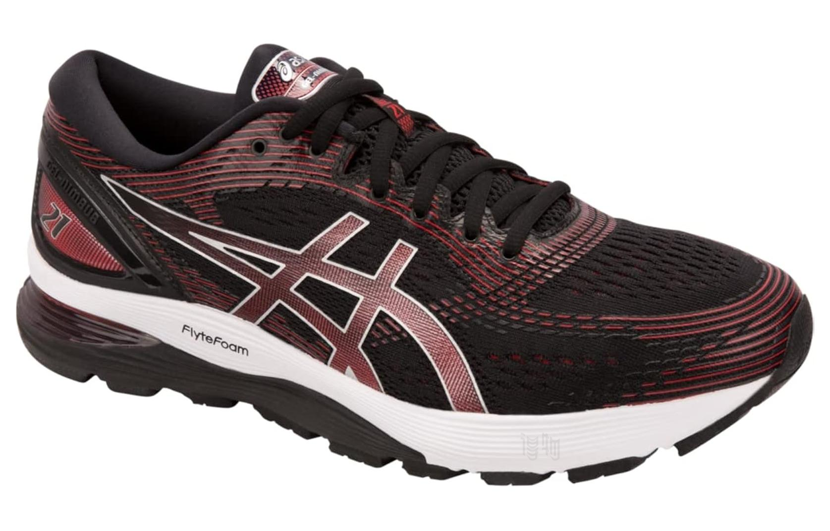 Кроссовки ASICS GEL-Nimbus 21 (черно-красный) — Чёрный / красный — фото 2