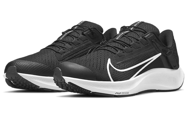 Женские кроссовки Nike Pegasus 38 FlyEase (черно-белые) — Чёрный / белый — фото 3