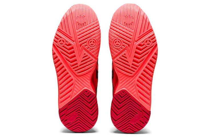 Женские кроссовки ASICS Gel-Resolution 8 (красно-черные) — 日出红/黑 — фото 5