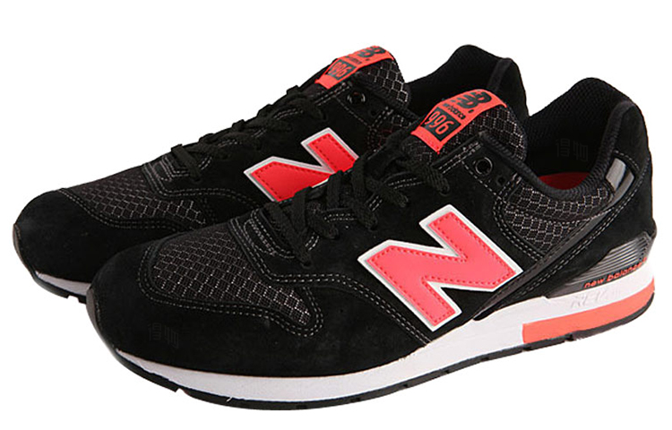 Кроссовки New Balance 996 (черно-оранжевые) — Чёрный / оранжевый — фото 3