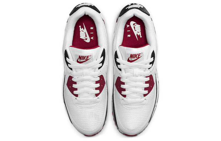 Кроссовки Nike Air Max 90 New Maroon (бело-красные) — фото 4