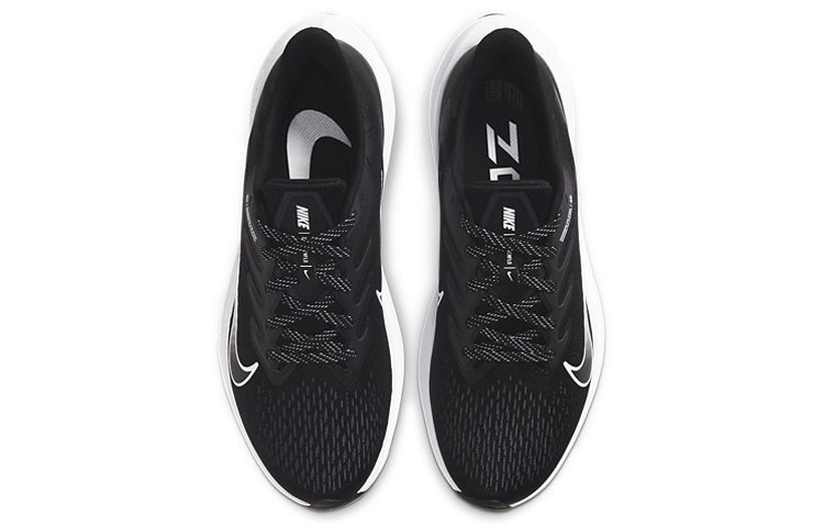 Женские кроссовки Nike Zoom Winflo 7 (черно-белые) — 黑/煤黑/白色 — фото 4
