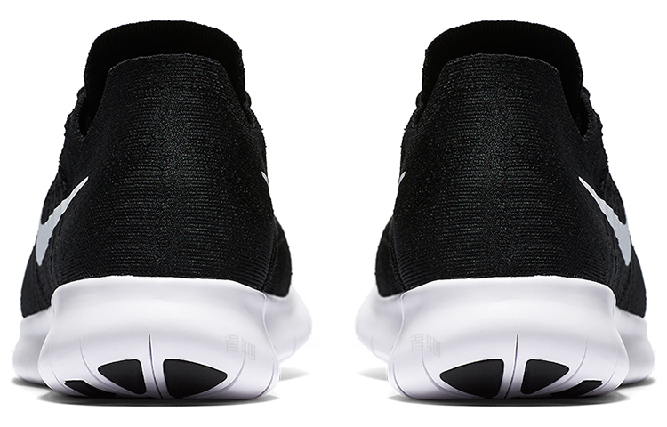 Мужские кроссовки Nike Free RN Flyknit 2017 (черно-белые) — Чёрный / белый — фото 4
