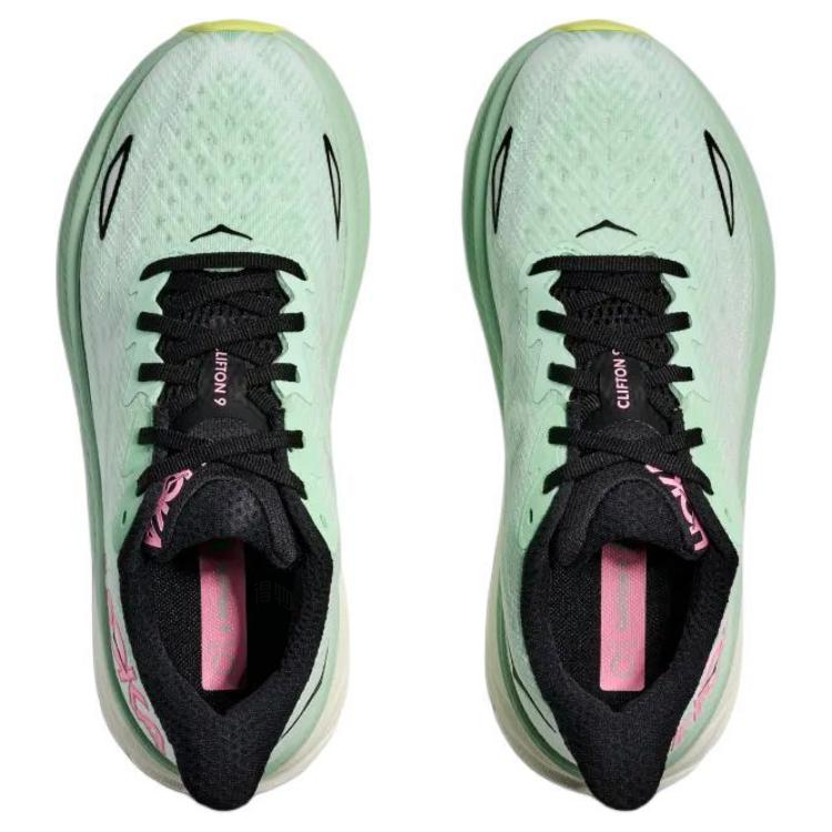 Женские кроссовки HOKA ONE Clifton 9 (зеленые) — фото 3