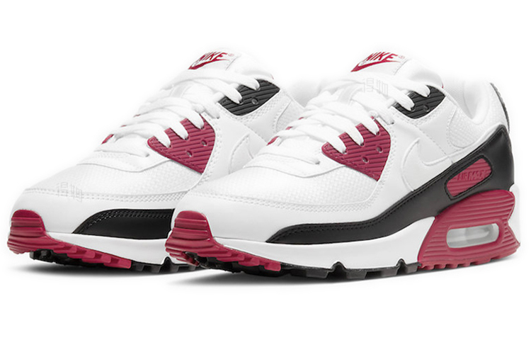 Кроссовки Nike Air Max 90 New Maroon (бело-красные) — фото 3