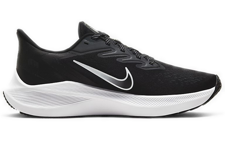 Женские кроссовки Nike Zoom Winflo 7 (черно-белые) — 黑/煤黑/白色 — фото 2