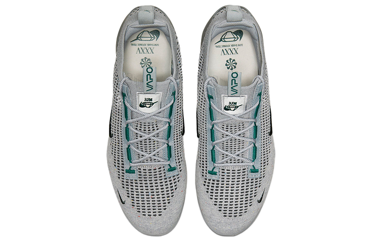 Мужские кроссовки Nike VaporMax 2021 fk se "dark atomic teal" TPU (серо-зеленые) — Серый / зелёный — фото 5