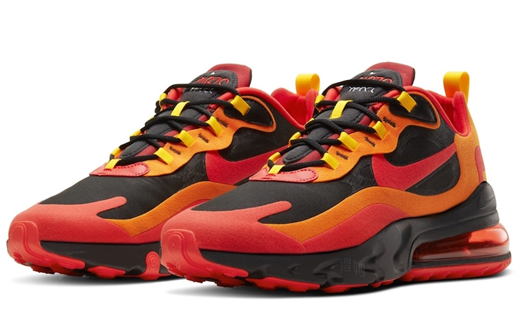 Мужские кроссовки Nike Air Max 270 React (оранжево-черные) — Оранжевый / чёрный — фото 3
