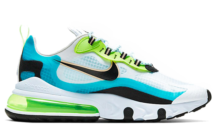 Мужские кроссовки Nike Air Max 270 React SE (бело-зеленые) — Белыйзелёный — фото 2