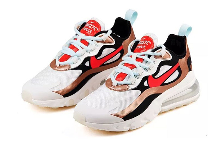 Женские кроссовки Nike Air Max 270 React (розово-белые) — Розовый / белый — фото 2