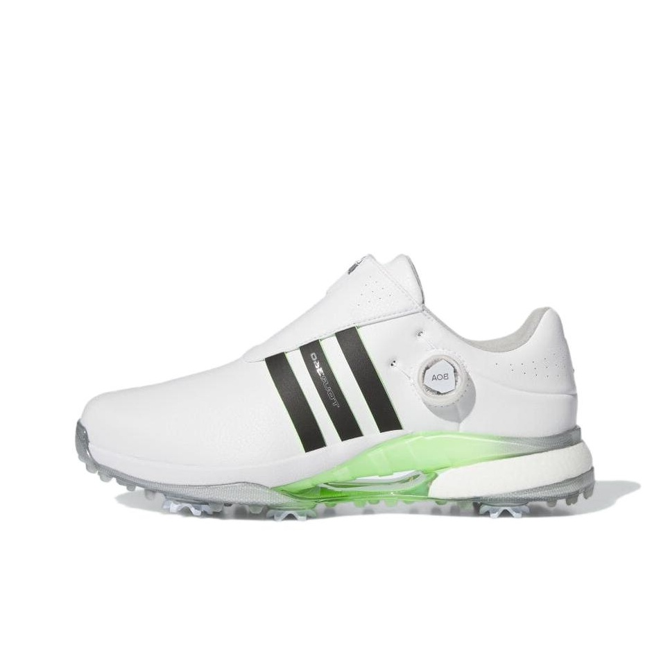 Adidas Tour360 Slip Resistant Abrasion Resistant Slip Resistant Abrasion Resistant Low top Golf Shoes Men's White Green
