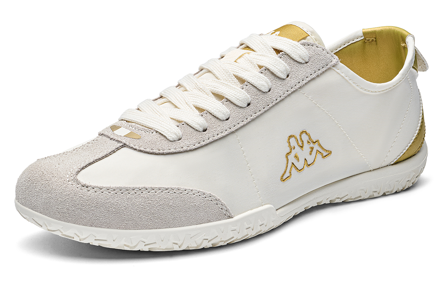 Kappa Slip Resistant Abrasion Resistant Slip Resistant Abrasion Resistant Low top Running Shoes Unisex White Gold