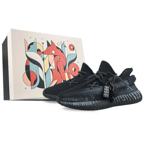 Adidas Originals Yeezy Boost 350 V2 Slip Resistant Low top Casual Shoes Unisex Black Gray