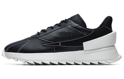 FILA FUSION Comfortable Mesh, Textile, Synthetic Leather Low top Running Shoes Women's Black