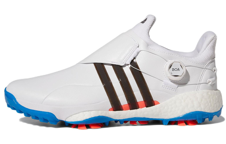 Adidas Tour360 22 BOA leather non-slip wear-resistant support low-top golf shoes men's white black blue