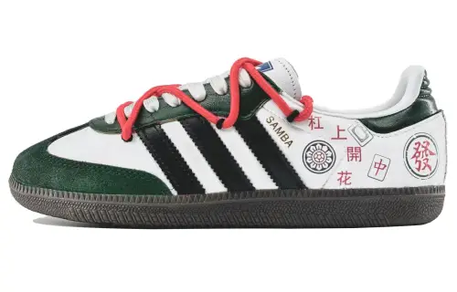 Adidas Originals SAMBA OG Coverage Thermal Slip Resistant Low top Skateboard Shoes Unisex Black Green