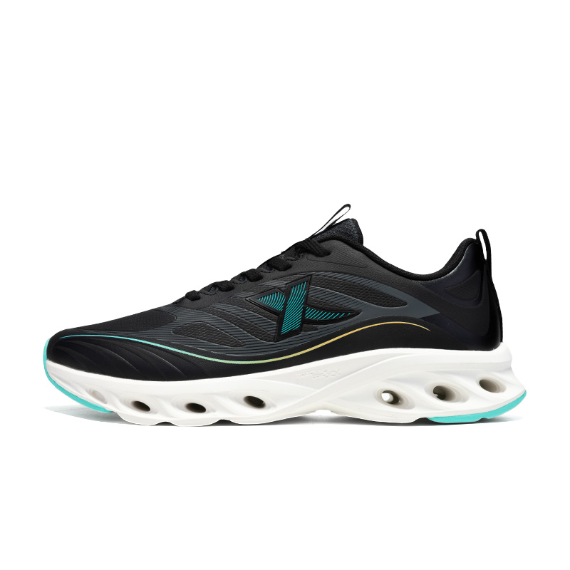 XTEP Cushioning Slip Resistant Abrasion Resistant Low top Casual Running Shoes Men’s Black Green