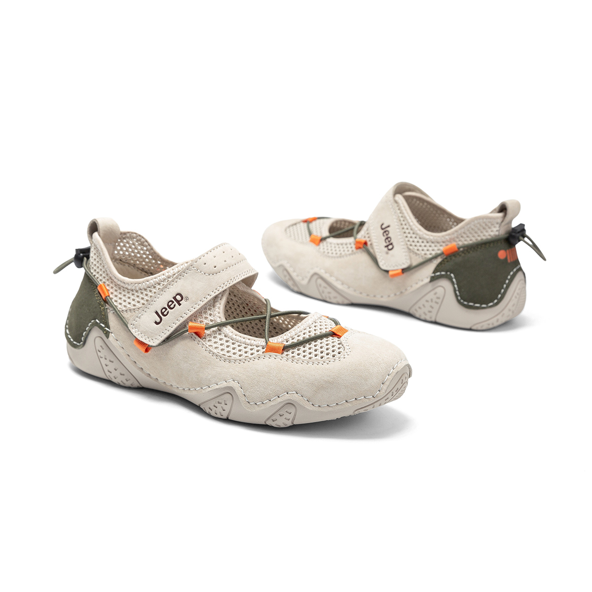 Jeep Mesh Abrasion Resistant Slip Resistant Casual Running Shoes Women’s Gray Green
