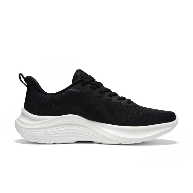 Erke Cushioning Breathable Lightweight Low top Casual Running Shoes Men’s Jet Black