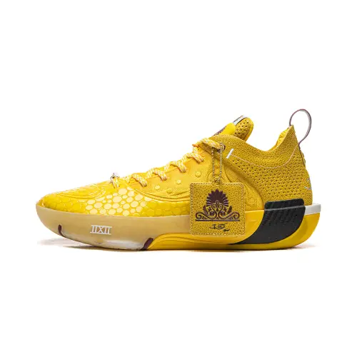 LiNing WOW12 Wade's Way 12 Devil Rays Double-layer super high-tech carbon plate Lightweight, flexible, stable support, wrapped with anti-torsion, shock-absorbing, non-slip, wear-resistant, breathable, rebound, mid-top practical basketball shoes, men's peak yellow
