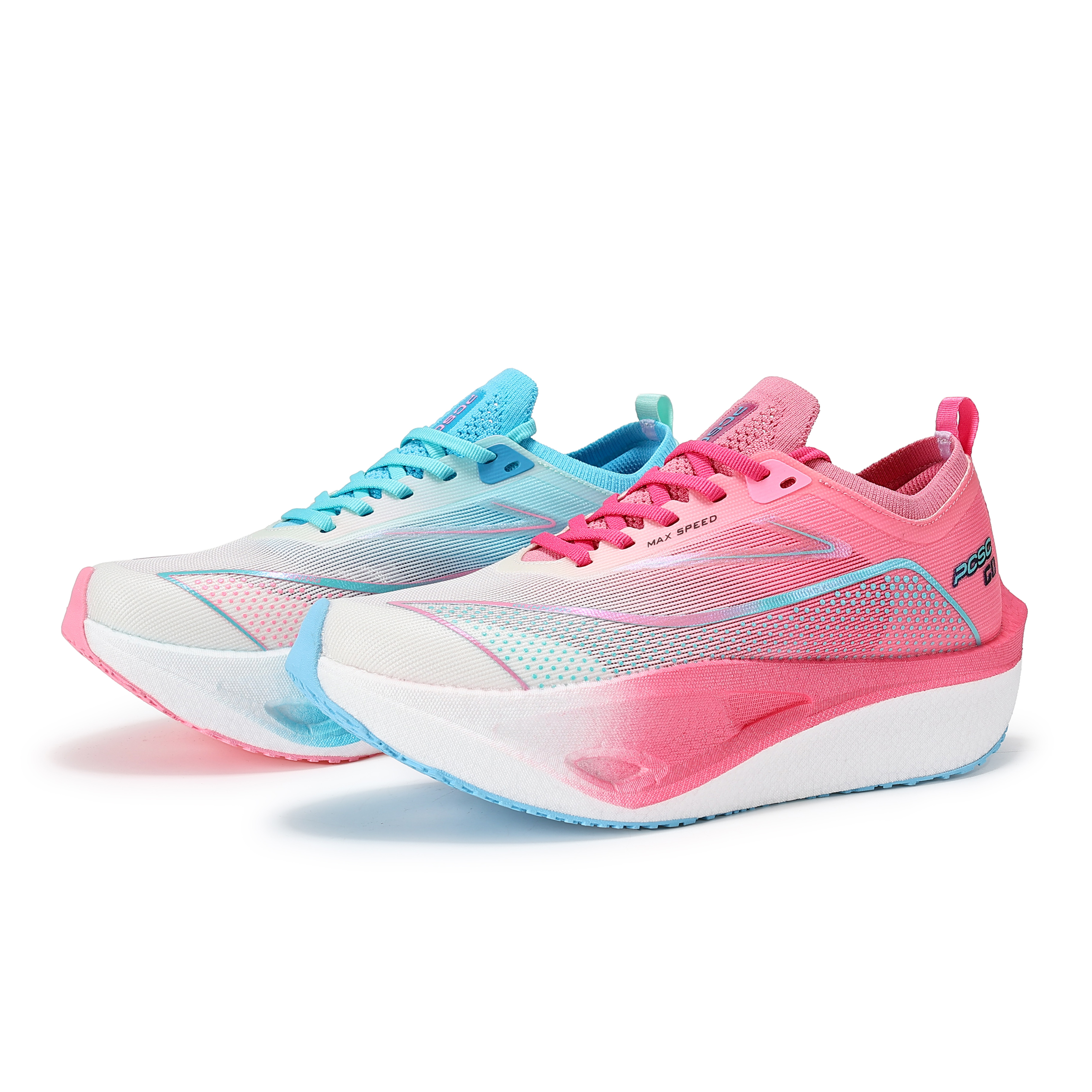 PCSC Cushioning Anti-Slip And Wear-Resistant Breathable Support Low-Top Running Shoes Men’s Pink Blue Mismatched