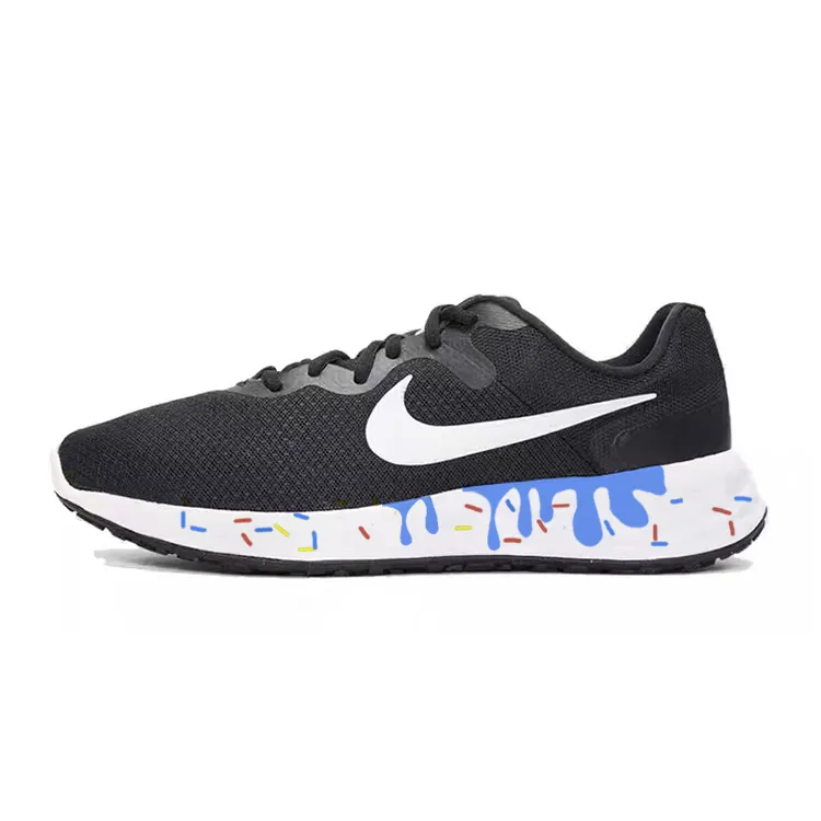 Nike REVOLUTION 6 Slip Resistant, Abrasion Resistant, Breathable Low top Running Shoes Men's Black White