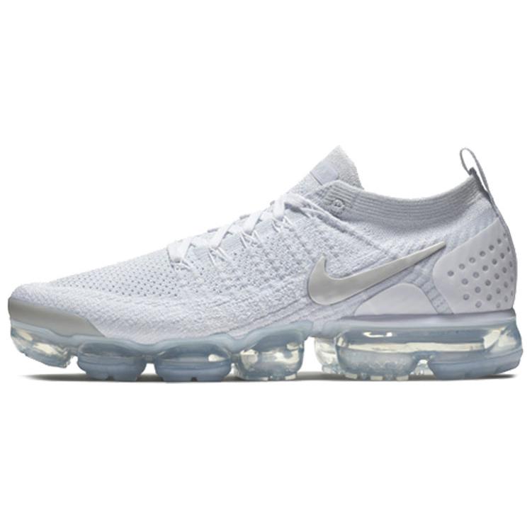 Nike VaporMax Flyknit 2 Comfortable Low-top Air Cushion Casual Running Shoes Men's White
