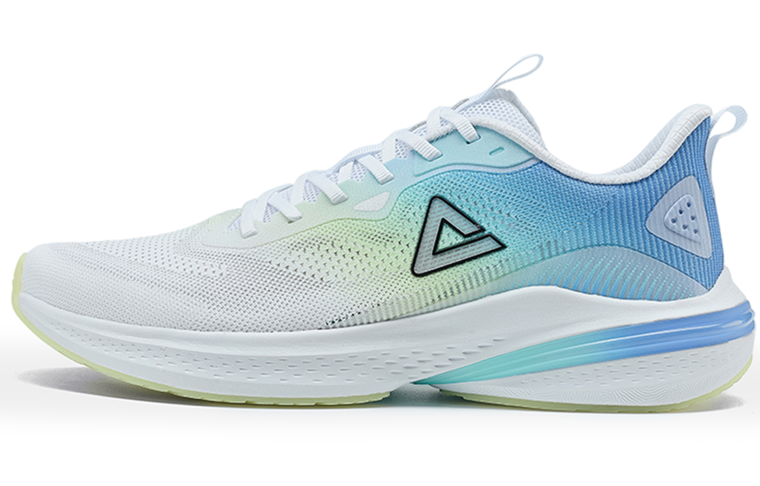 PEAK Cushioning Abrasion Resistant Breathable Slip Resistant Low top Running Shoes Men's All White Ocean Blue