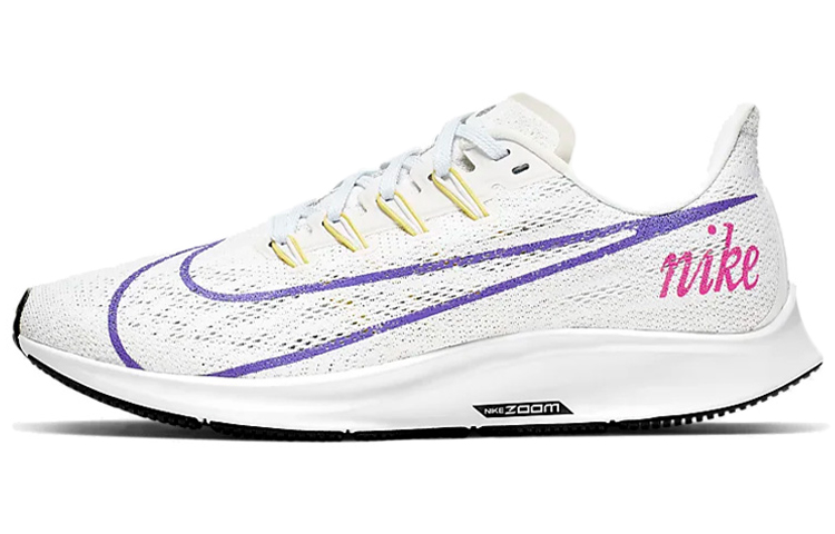 Nike Pegasus 36 lightweight and comfortable fabric shock-absorbing, non-slip and wear-resistant low-cut casual running shoes for women, white