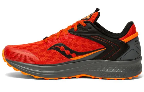 Saucony Comfortable Fabric Cushioning Abrasion Resistant Lightweight Low top Running Shoes Men's Red Gray