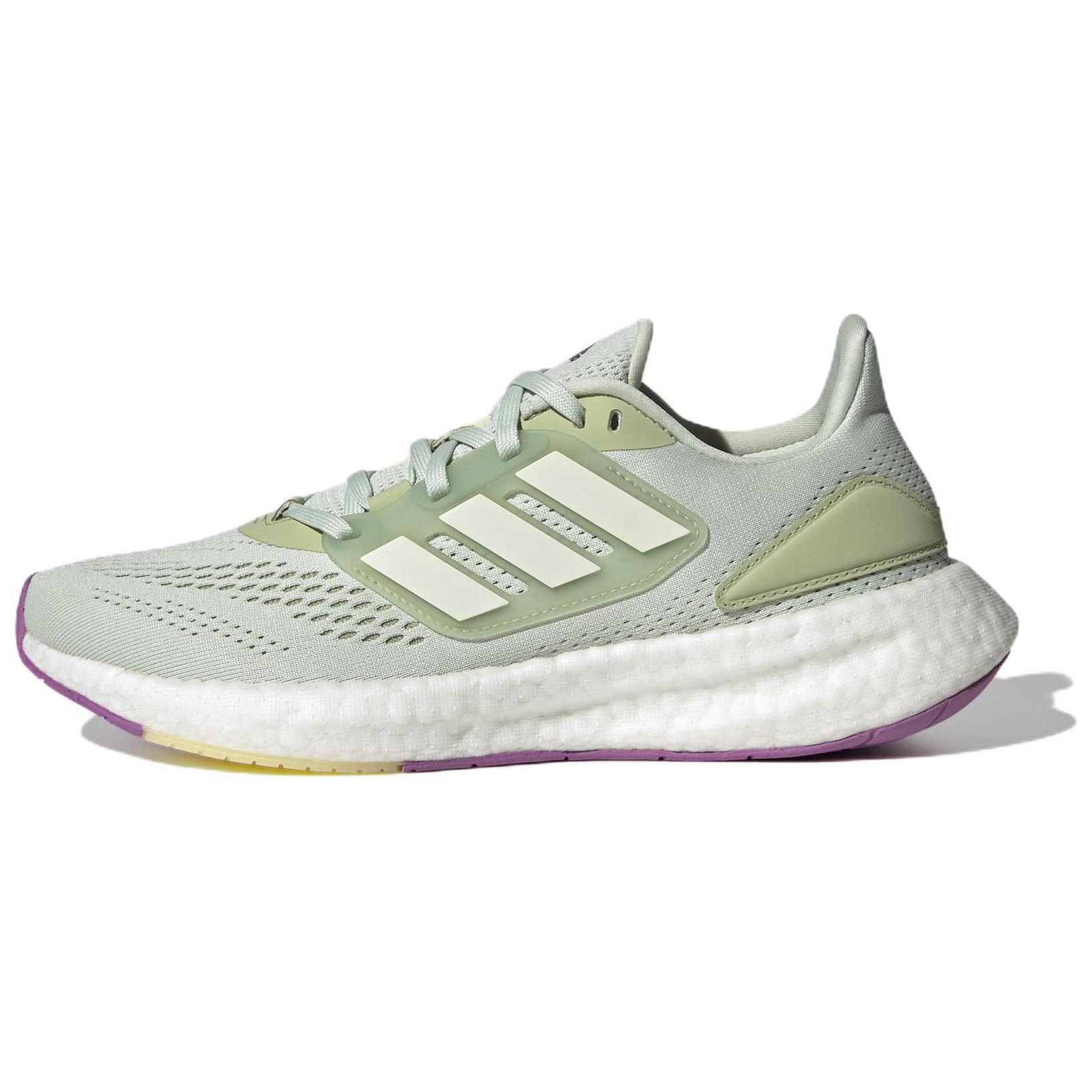 Adidas Pureboost 22 comfortable, sporty and fashionable mesh fabric waterproof breathable rebound low-top training running shoes women's green