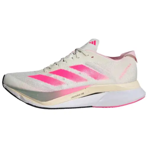 Adidas Adizero Boston 12 Cushioning, Wear Resistant Low top Training Long Distance Running Shoes Women's Ecru