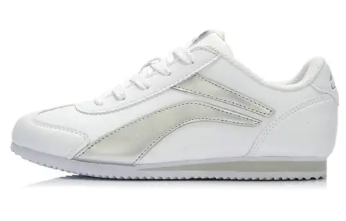 Li Ning Breathable Low top Running Shoes Women's Silver White