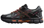 Asics Gel Kahana 8 Comfortable Cushioning Abrasion Resistant Breathable Low top Casual Running Shoes Men's Black Orange