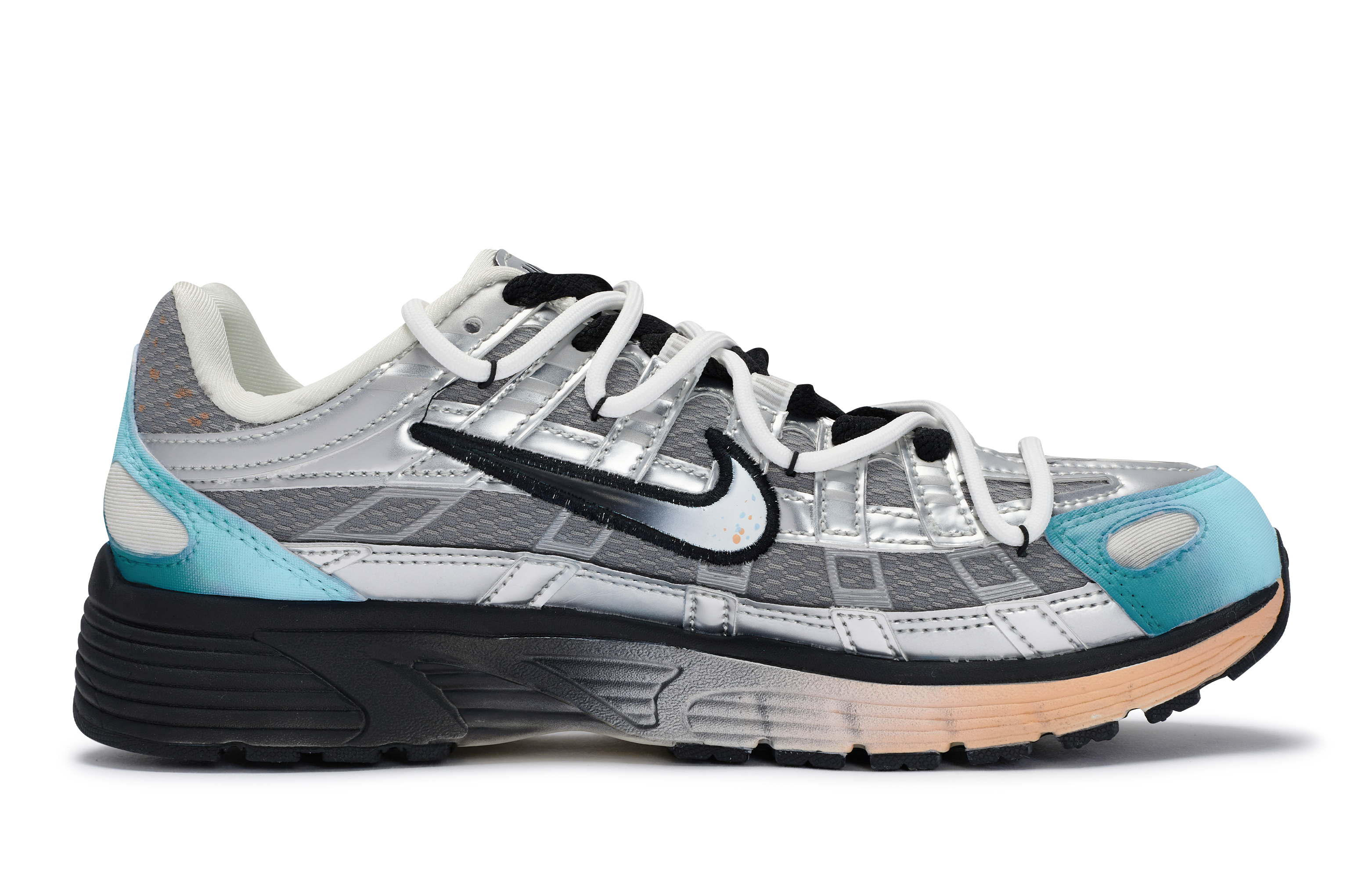 Nike P 6000 Slip Resistant, Abrasion Resistant, Breathable Low top Casual Running Shoes Unisex Silver Gray Blue Orange