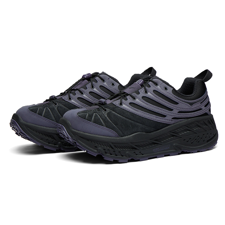 HOKA ONE ONE Stinson Evo OG Classic And Versatile Synthetic Leather, Leather Running Shoes Unisex Black Purple