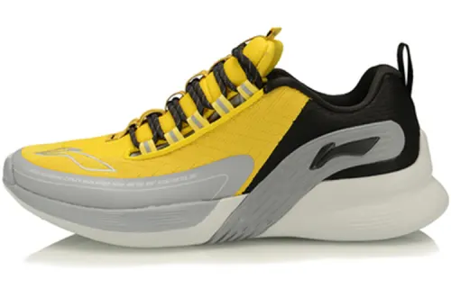 Li Ning CFR Cushioning Lightweight Slip Resistant Low top Running Shoes Unisex Yellow Gray Black